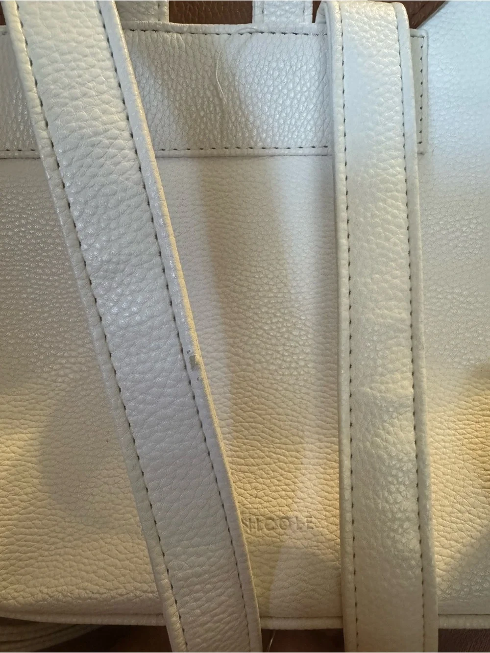 Danielle Nicole White and Brown Embossed Accent Backpack - Picture 3 of 6